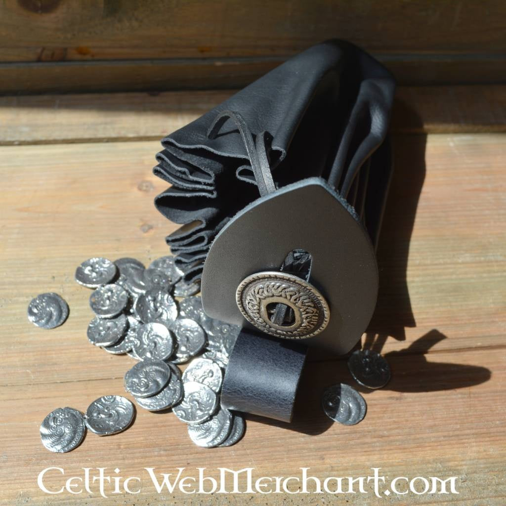 Medieval money pouch, large, black