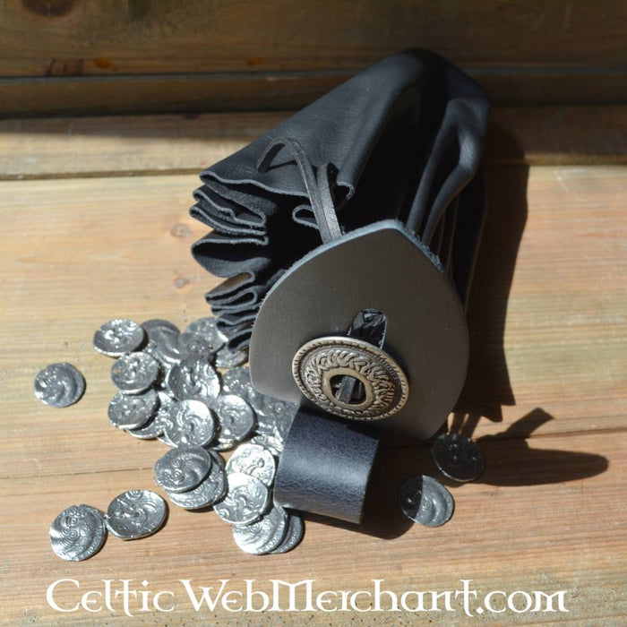 Medieval money pouch, large, black