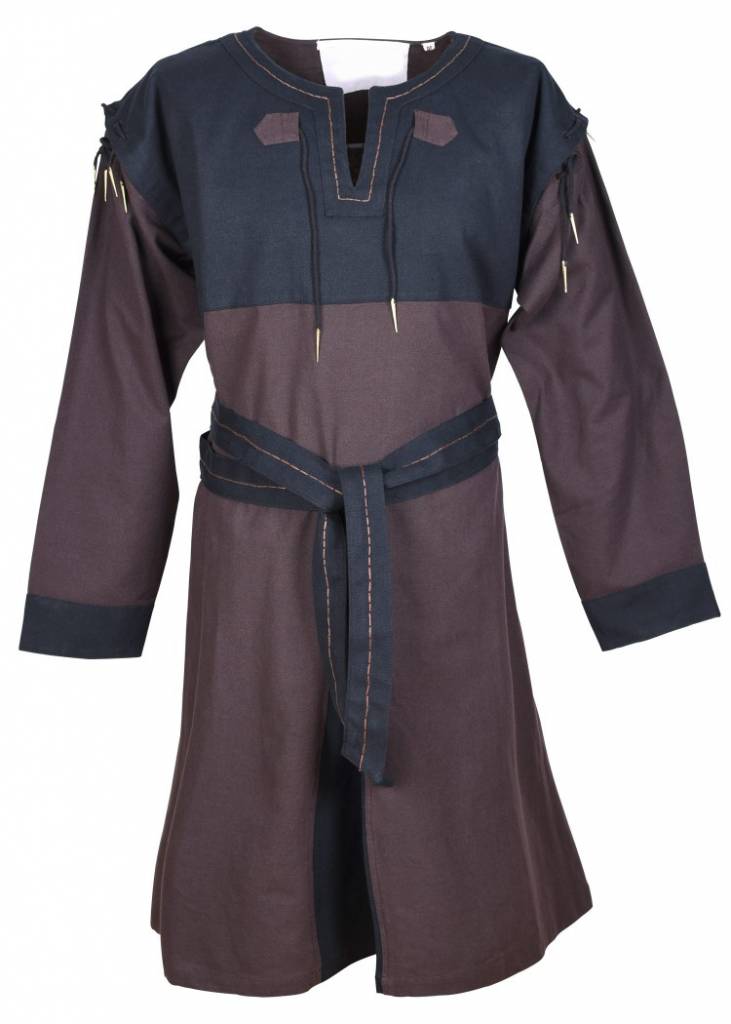Medieval tunic Skjoldehamm, brown-black