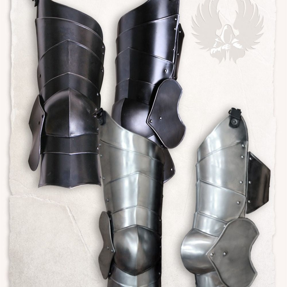 Leg armour Markward, black, 1.2 mm