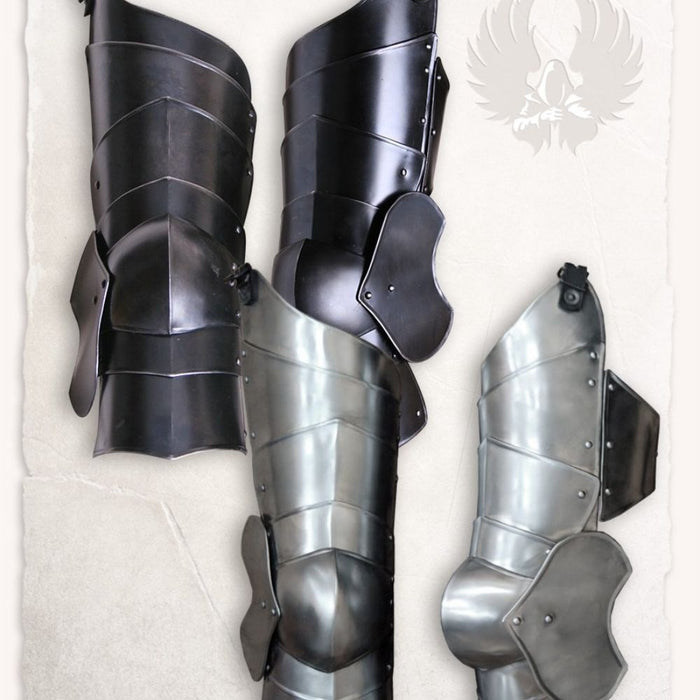 Leg armour Markward, black, 1.2 mm