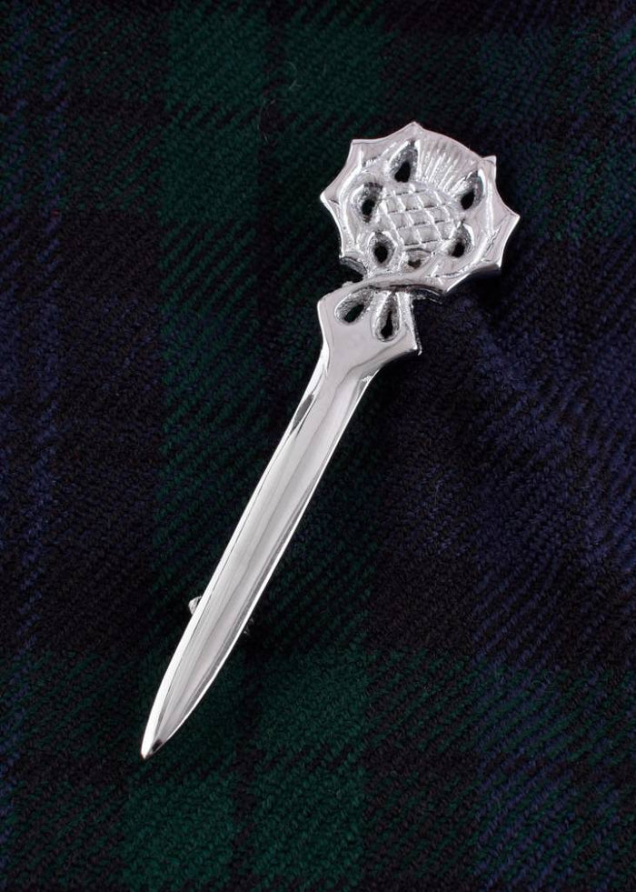 Kilt pin thistle, brass