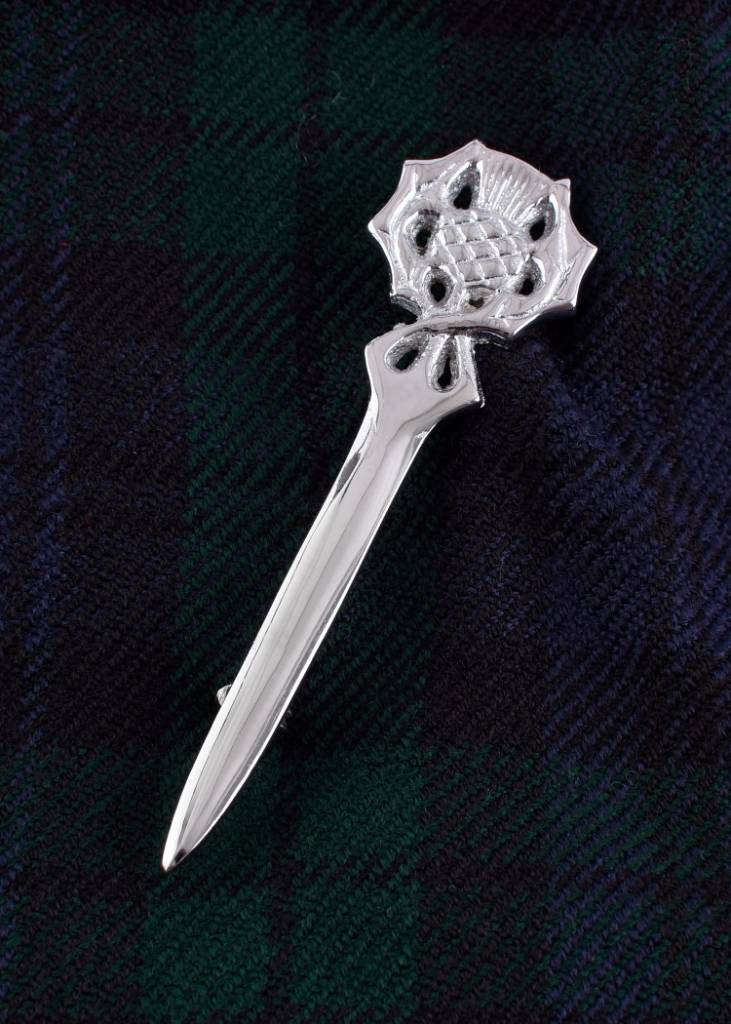 Kilt pin thistle, brass