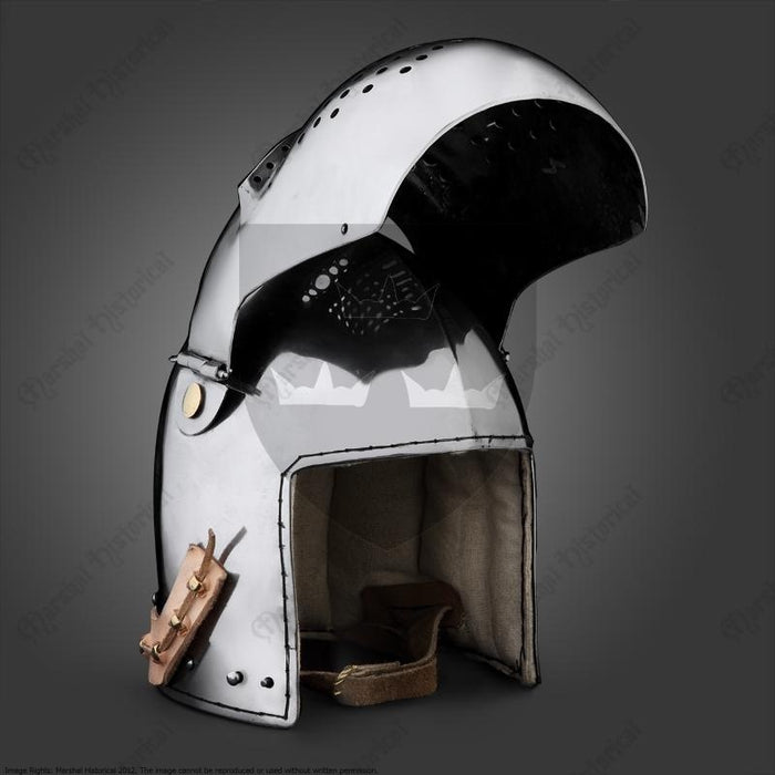 Bohurt bascinet 14th century, 2 mm (battle-ready)