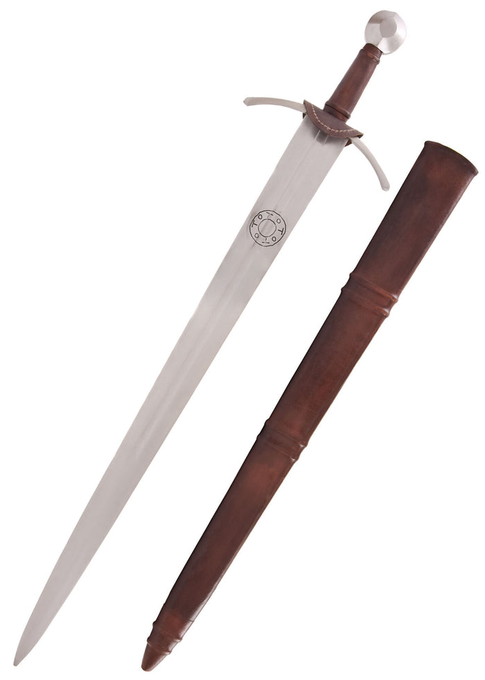 Toto knight sword with scabbard, 13th/14th century, semi-sharp
