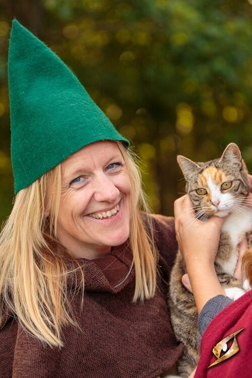 Gnome hat, green, wool mix