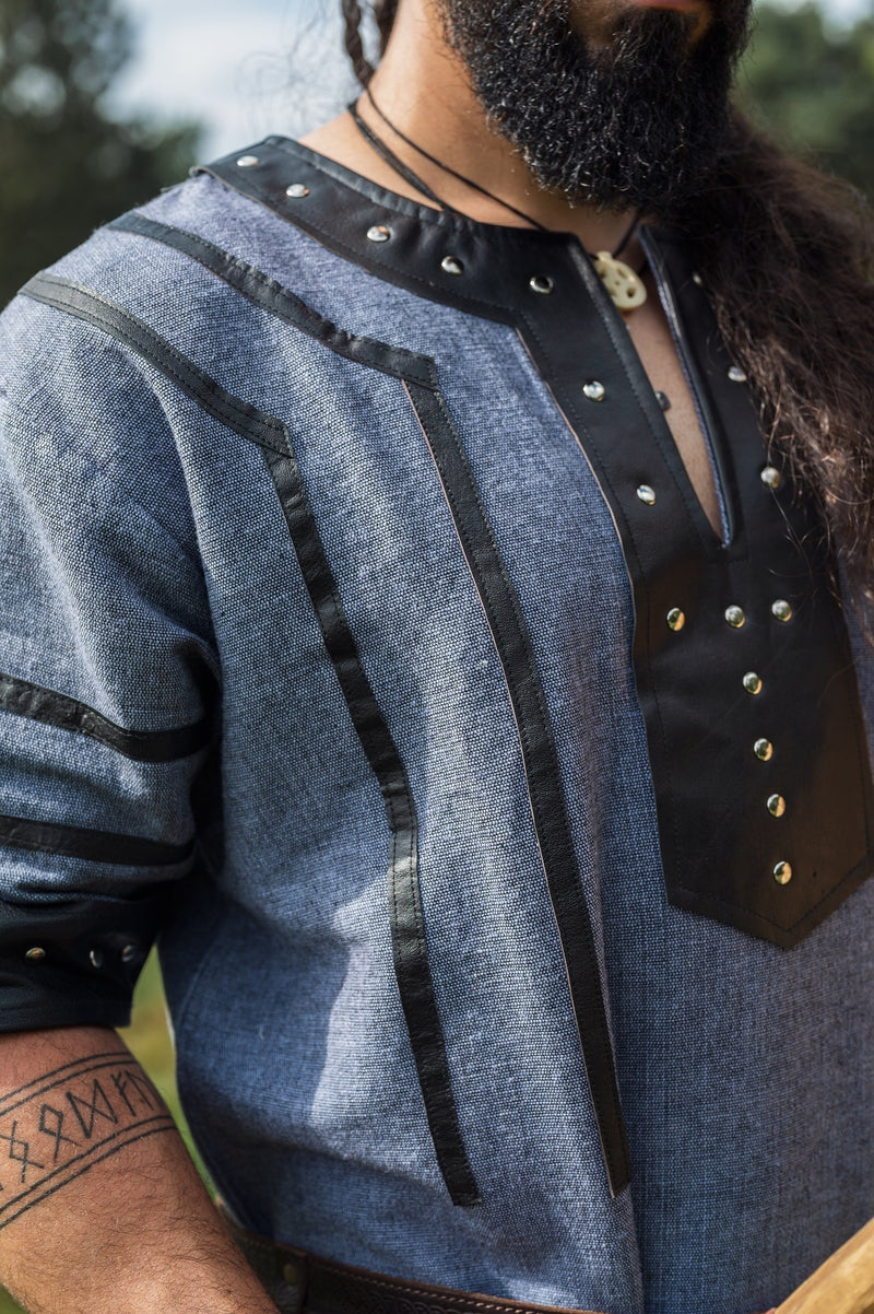 Tunica vichinga Rollo, blu-grigio