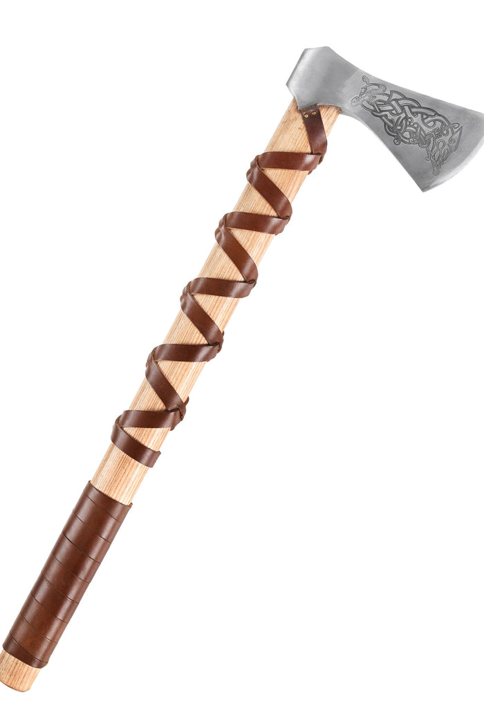 Viking axe, type L, engraved, semi-sharp