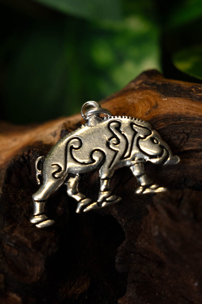 Pictish boar pendant Knocknagael, pewter