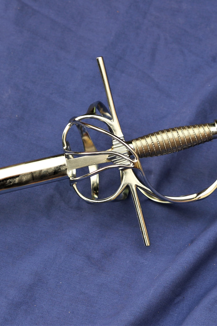 Rapier battle-ready with leather scabbard (blunt 3 mm)