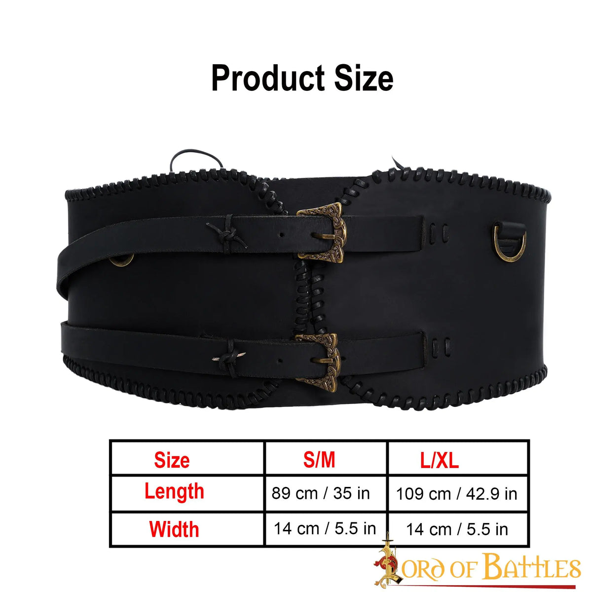 Broad Viking belt, brown