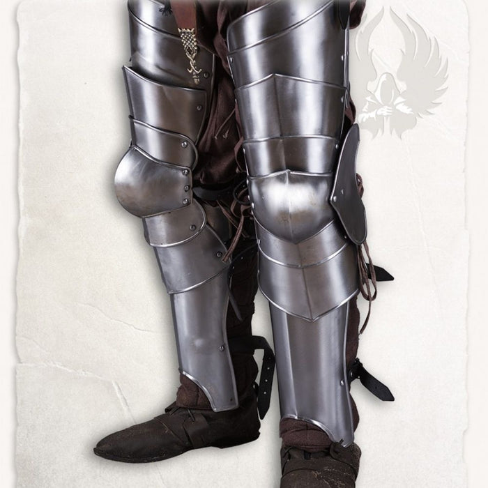 Leg armour Markward, black, 1.2 mm
