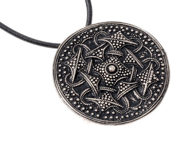 Viking disc fibula Filborna, Terslev style, silvered bronze