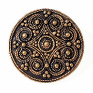 Viking Disc fibula with granulation, bronze