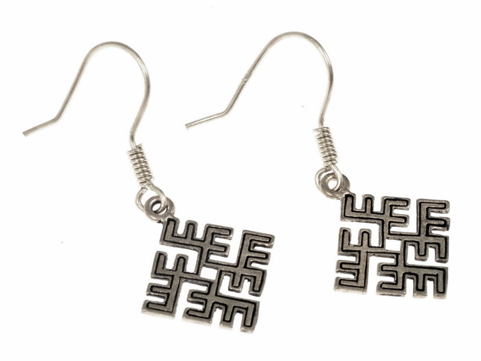 Baltic Ugunskrusts-earrings (fire cross), silvered bronze