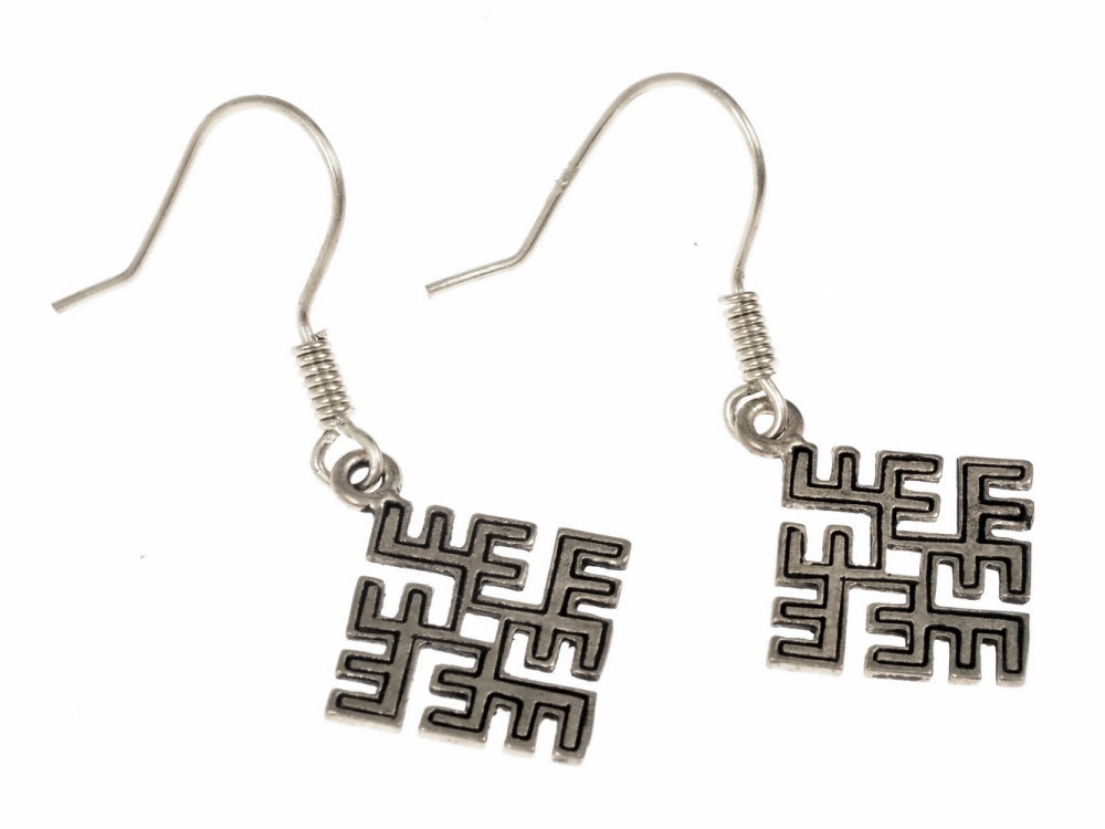 Baltic Ugunskrusts-earrings (fire cross), silvered bronze
