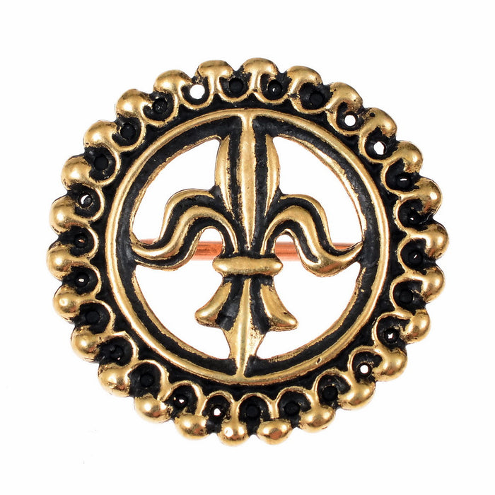 Medieval pilgrimage brooch Fleur-de-Lys, Walsingham, 15th century, bronze