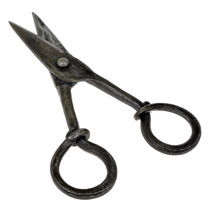 Rustic sewing scissors, medieval, iron