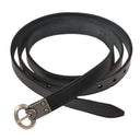 Alemannenriem Niederstotzingen, black leather, silver plated brass