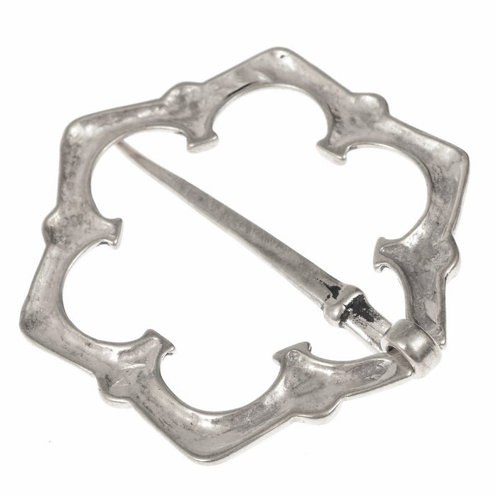 Large medieval furpan with glass inlay, silvered bronze