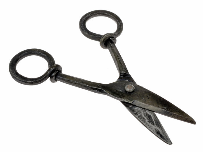 Rustic sewing scissors, medieval, iron