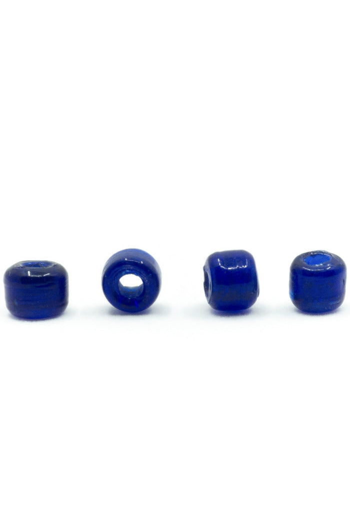 Square Viking glass bead Gotland, dark blue, 10 pieces