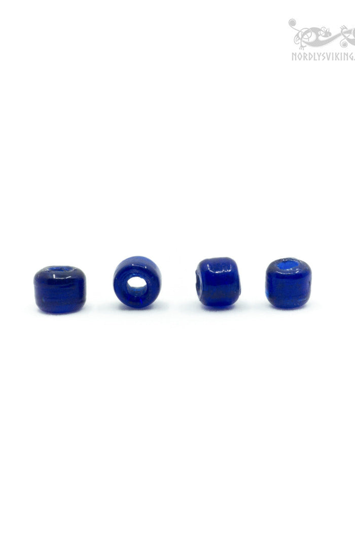 Square Viking glass bead Gotland, dark blue, 10 pieces
