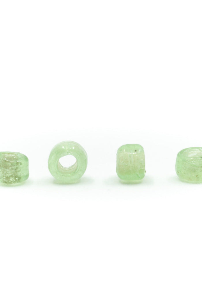 Viking glass bead Gotland, light green, 10 pieces