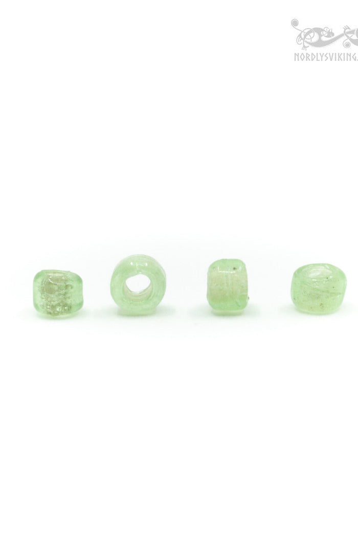 Viking glass bead Gotland, light green, 10 pieces