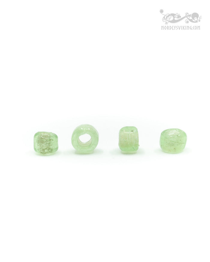 Viking glass bead Gotland, light green, 10 pieces