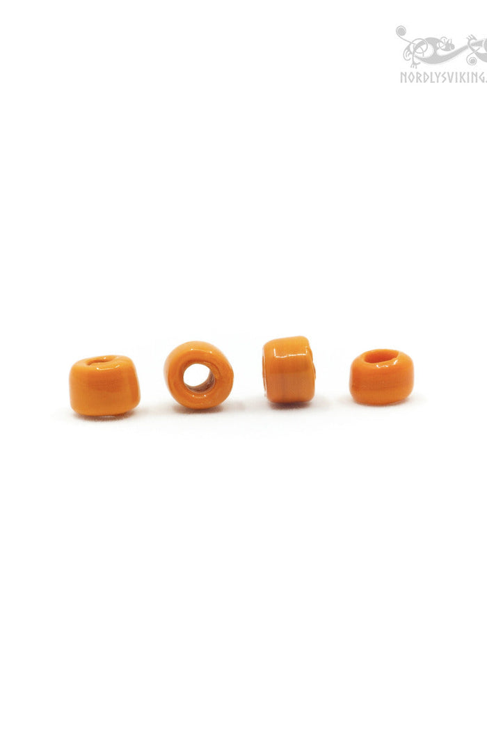 Viking glass bead Gotland, orange, 10 pieces