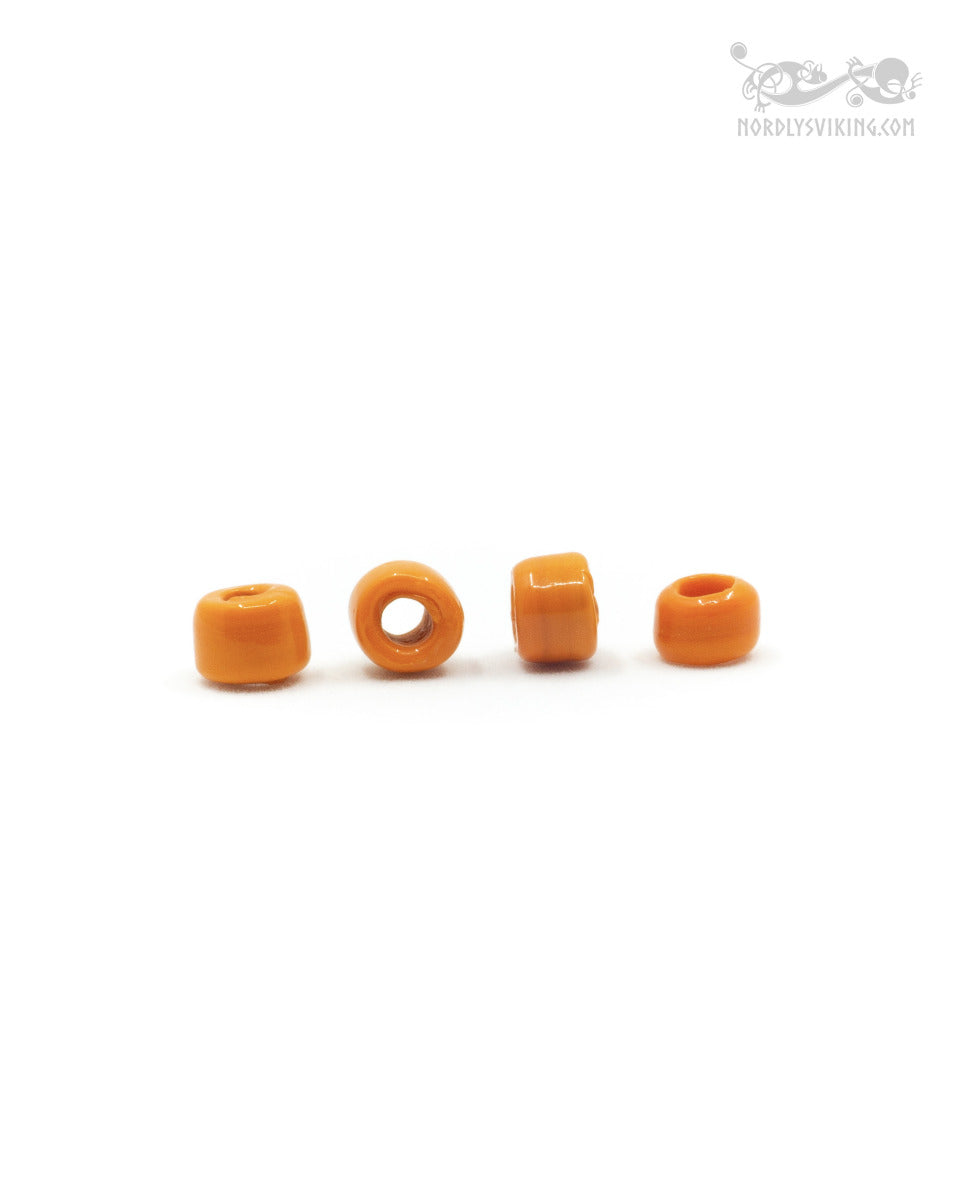Viking glass bead Gotland, orange, 10 pieces