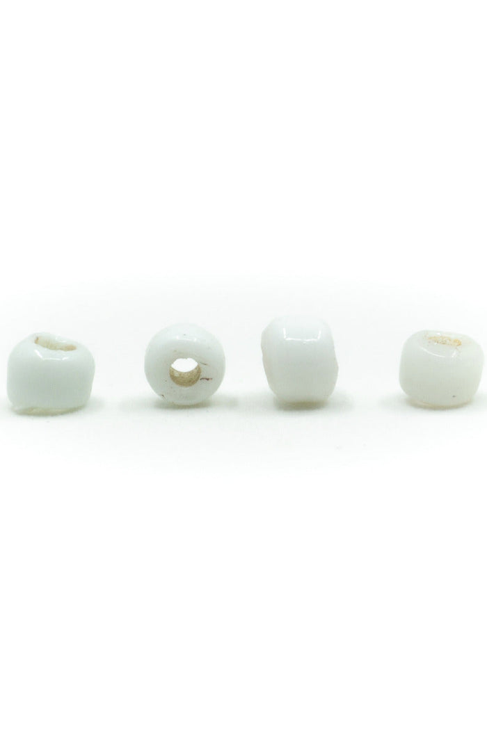 Viking glass bead Gotland, white, 10 pieces