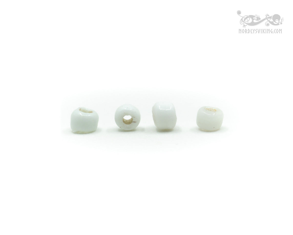 Viking glass bead Gotland, white, 10 pieces