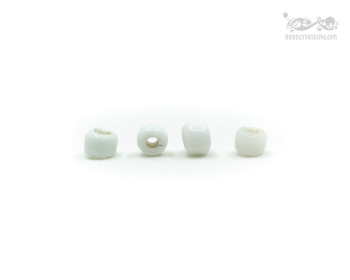 Viking glass bead Gotland, white, 10 pieces