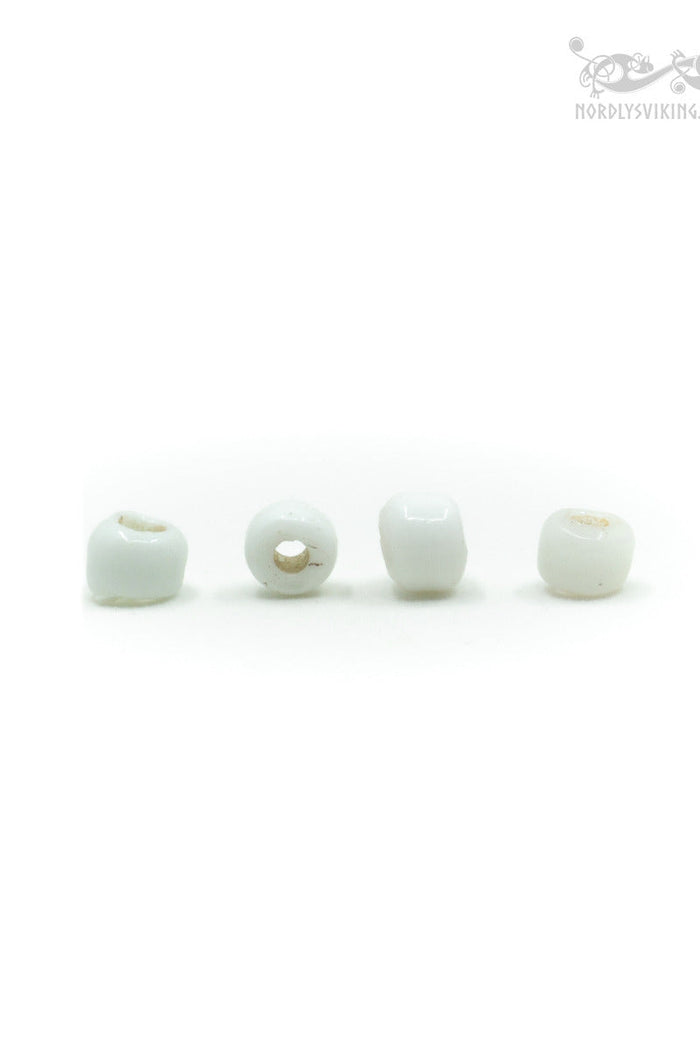 Viking glass bead Gotland, white, 10 pieces