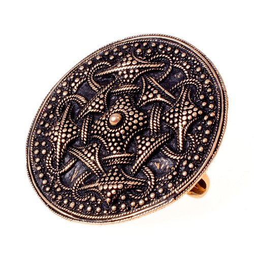 Viking disc fibula Filborna, Terslev style, silvered bronze
