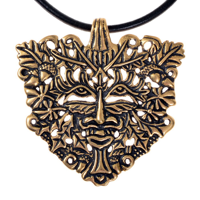 Green Man pendant, medieval, bronze