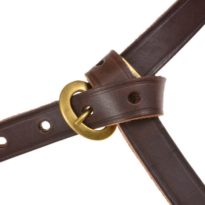 Alemannenriem Niederstotzingen, black leather, silver plated brass