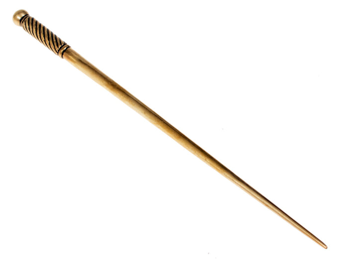Medieval hair needle, 13th century, silvered bronze