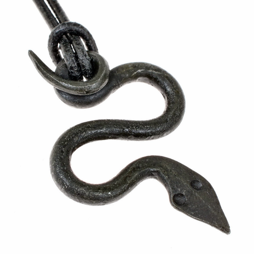Forged Midgard Serpent Pendant, iron
