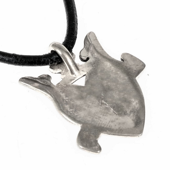 Medieval pendant crowned heart 'Amours' Valenciennes, 14th century, silvered bronze