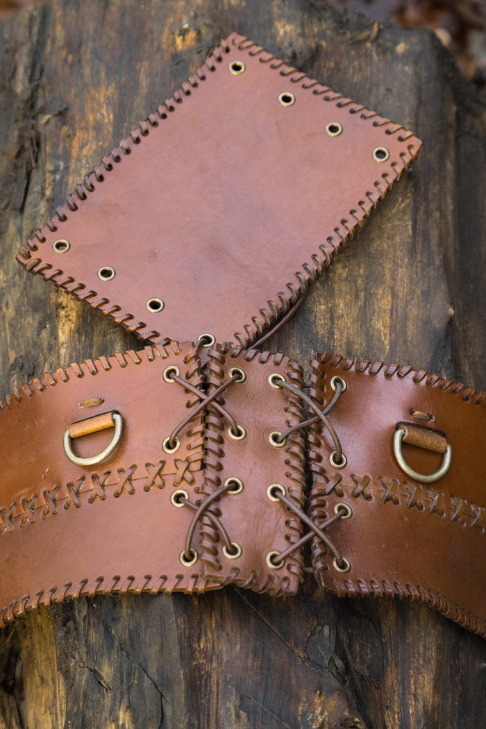 Broad waist belt, brown