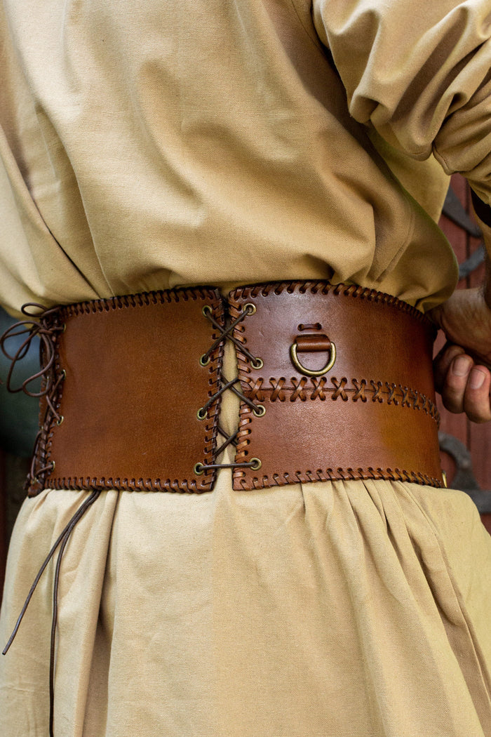 Broad waist belt, brown