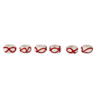 Viking glass bead Eidem (Vega, Norway), white, 5 pieces