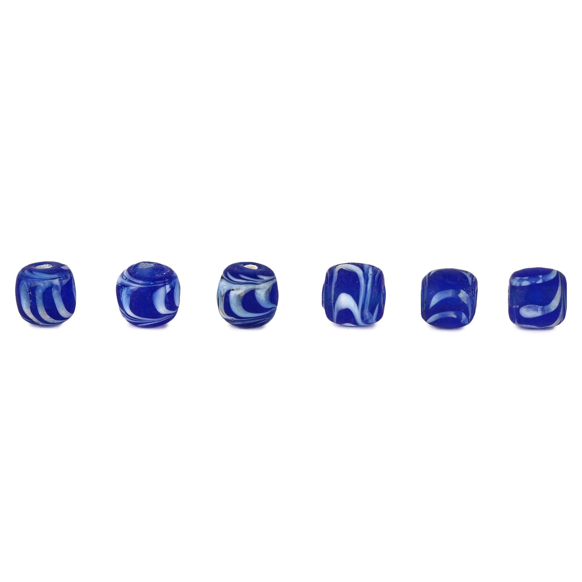 Viking glass bead Kaupang (Larvik, Norway), blue-white, 5 pieces