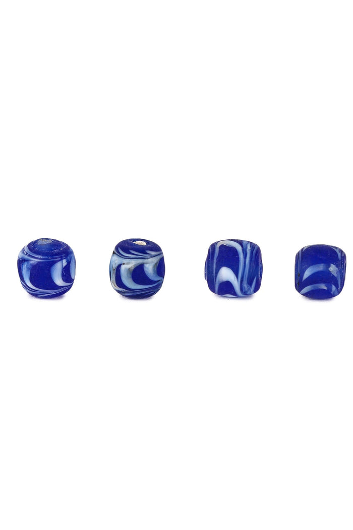 Viking glass bead Kaupang (Larvik, Norway), blue-white, 5 pieces