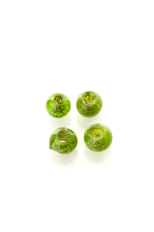 Viking glass bead Nanna, green, 5 pieces