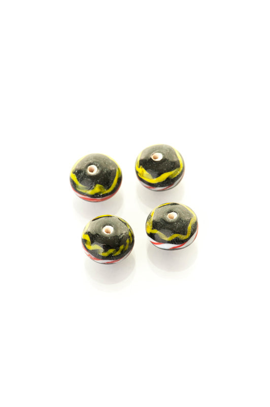 Viking glass bead with band, 5 pieces