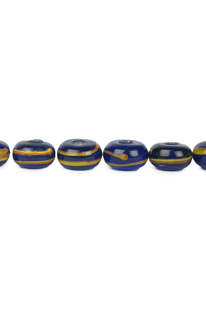 Viking glass bead Ribe (Denmark), blue, 5 pieces